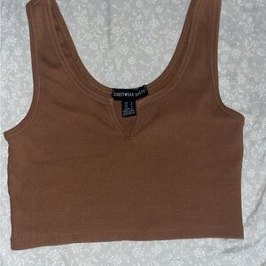 Streetwear Society Tan Ribbed Tank Top